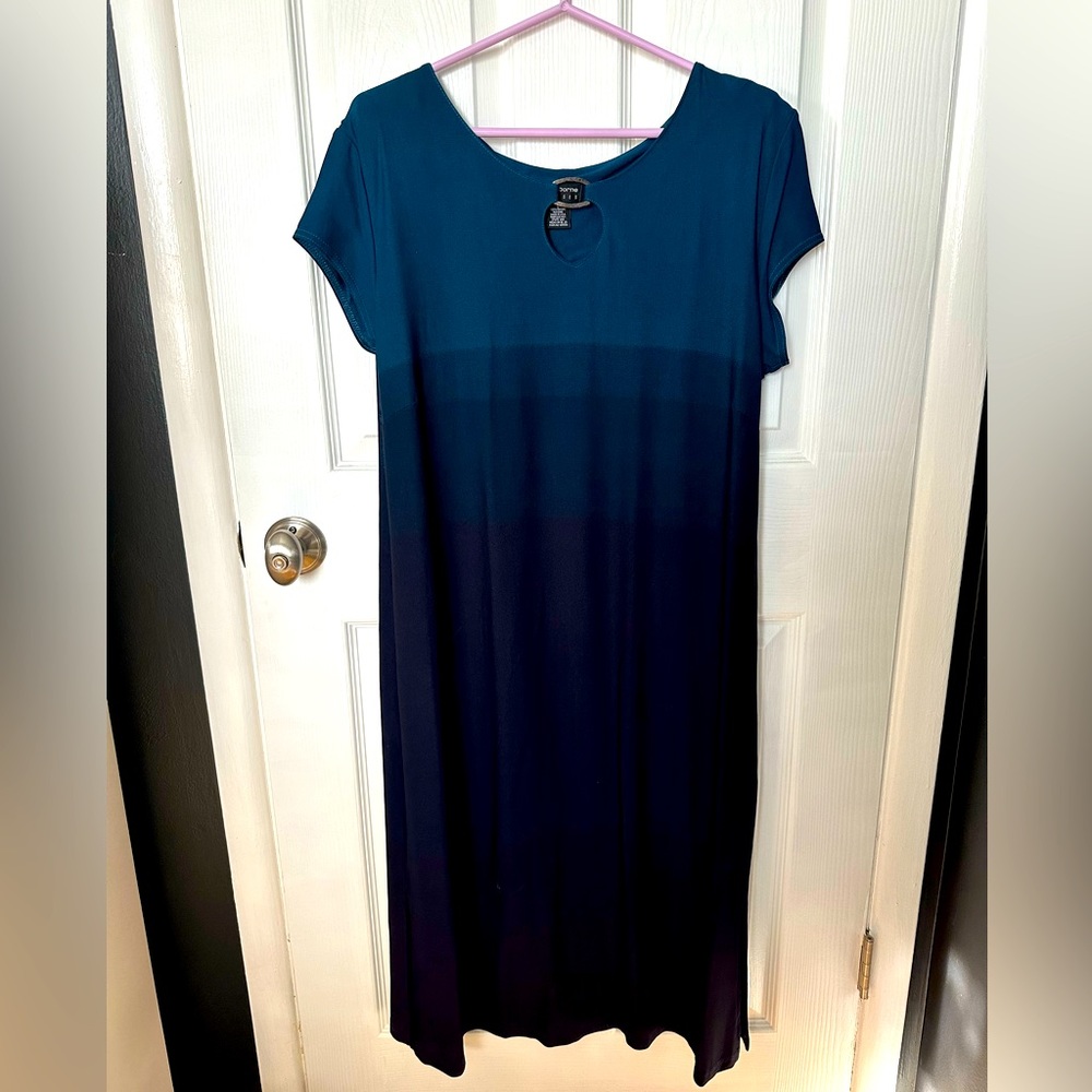 Liz Claiborne blue ombré long dress. Size Lg